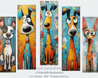 Dogs Printable Bookmarks - Digital Download - Dog Bookmark Set