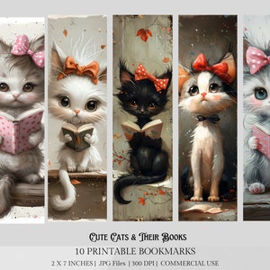 Marcadores de gatos, Marcadores de gatos engraçados, Gatos com cortes delicados, Diários de gatos, Marcadores de gatos fofos, Marcadores de amantes de livros, Marcadores de animais fofos