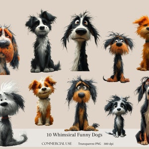 Cute And Funny Dog Clipart Bundle 10 Dog Clipart Cute Dogs PNG Funny Dog PNG, Funny Animals Clipart Commercial Use Junk Journal Paper Craft