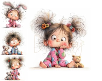 Cute Babies Clip Art 15 High Res Watercolor JPGs Junk Journaling Scrapbooking Card Making Digital Download, Baby  Clipart Nursery