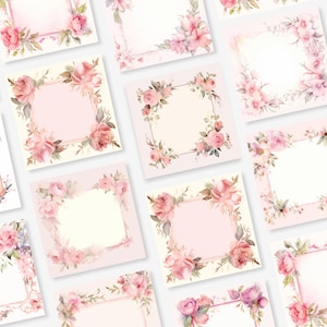 25 Shabby Chic Roses Printable Papers Romantic Floral Digital Download Vintage Scrapbook Paper, Roses Collage Sheet, Roses Digital Papers