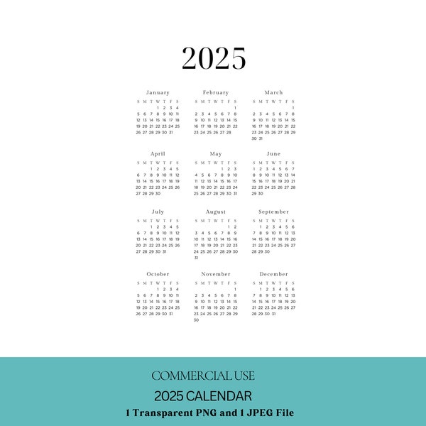 Printable Calendar - Etsy