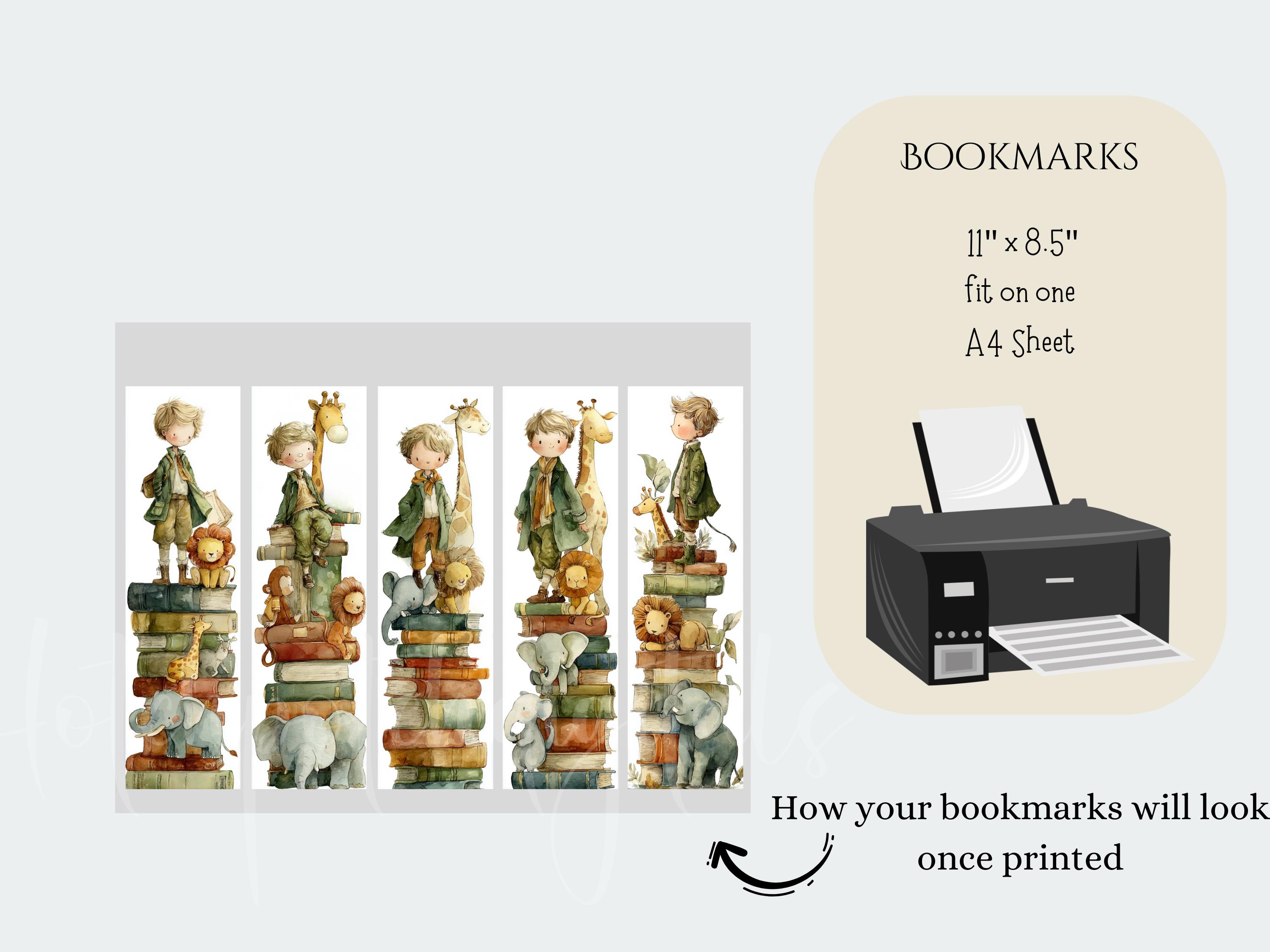 Safari Boy Printable Bookmarks 15 Boys Bookmark Set Digital Download ...