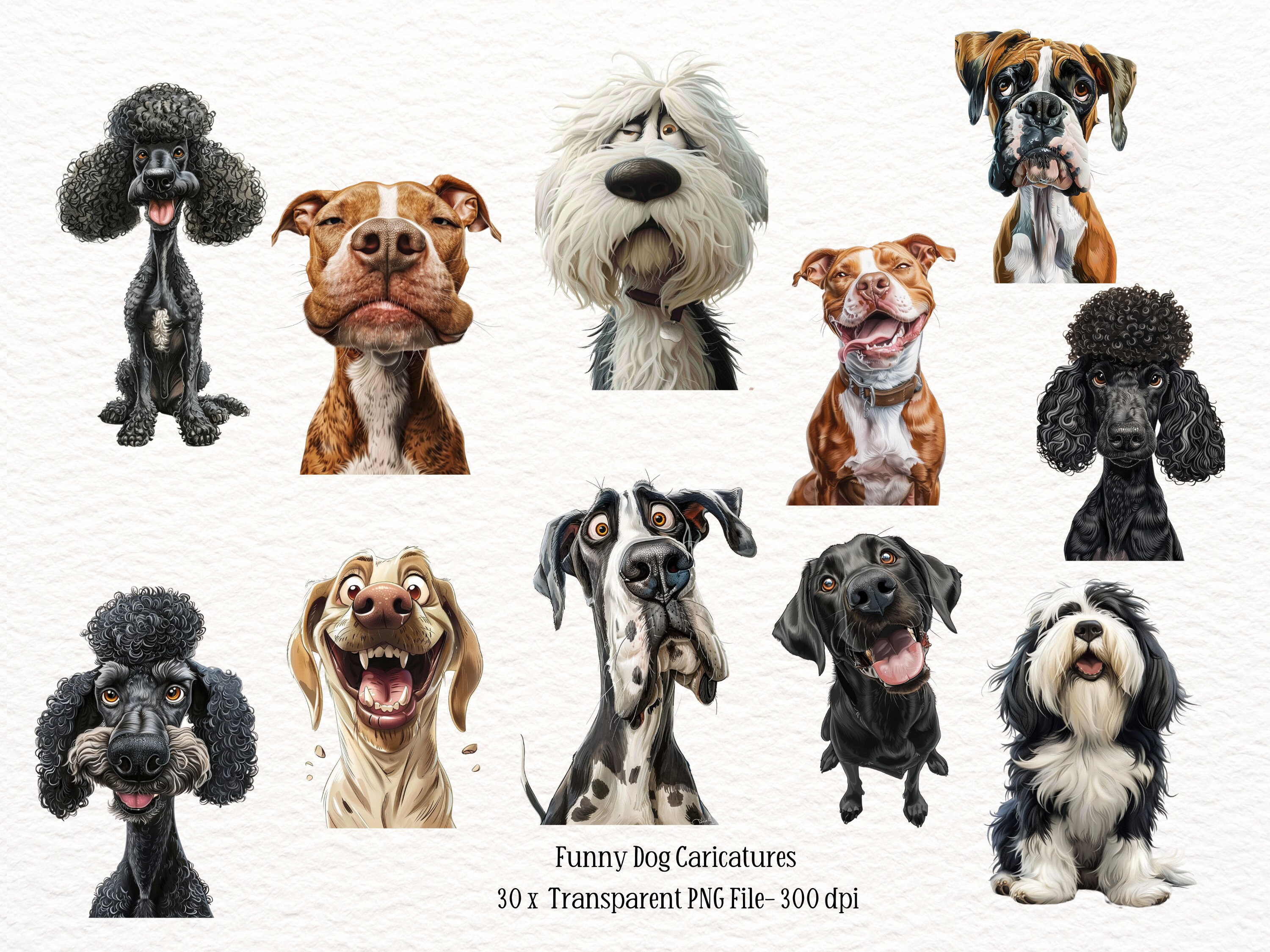 Cute and Funny Dog Clipart Bundle 30 Dog Clipart Cute Dogs PNG Funny ...