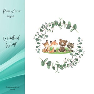 Pièce maîtresse imprimable animaux des bois, découpe des bois, décoration de gâteau des bois, invitation d'anniversaire téléchargement immédiat décorations d'anniversaire découpées