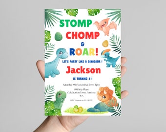 Dinosaur Party Invitation, Dinosaur Invitation, Dinosaur birthday party invite, Dino Party invite, Dinosaur Party invite Boy or Girl Digital