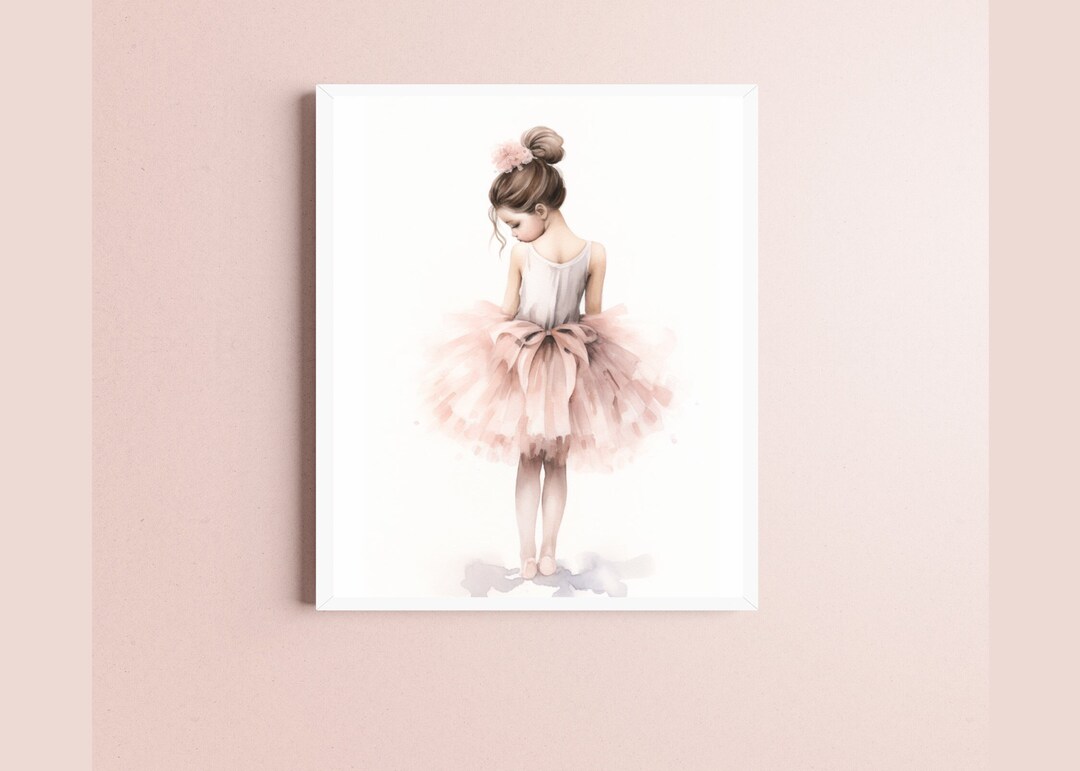 Ballerina Nursery Wall Art, Pink Ballerina Nursery Printable Wall Art