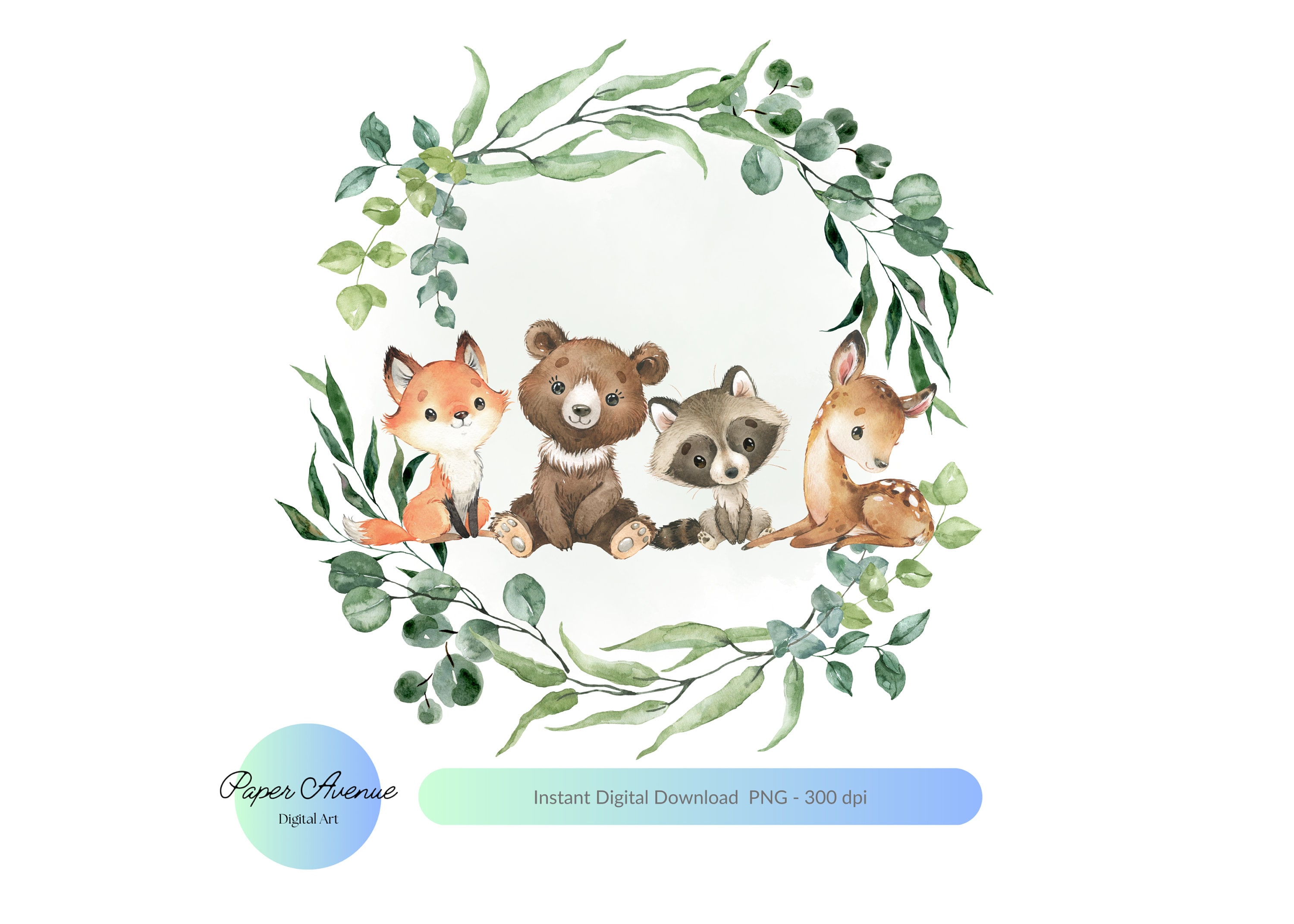 Woodland Baby Shower Clip Art Trees