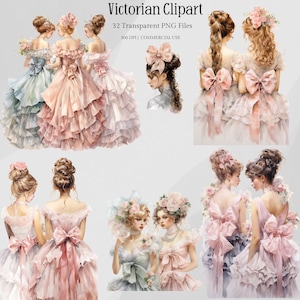 Victorian Lady Clipart, Watercolour Victorian Vintage Women Clipart, Vintage Girl, Victorian Women, Junk Journal, Paper Crafts Scrapbooking
