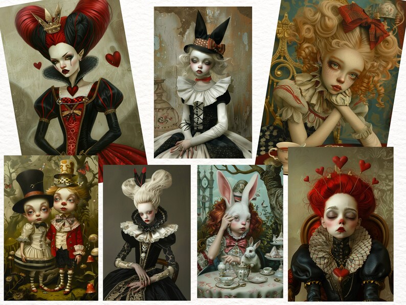 Alice in Wonderland Junk Journaling, 35 Alice Junk Journal Half Pages ...
