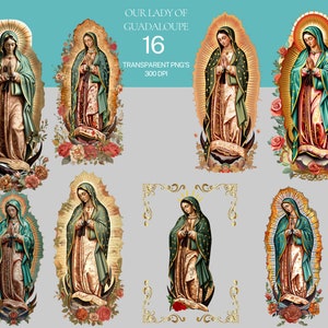 Notre-Dame de Guadalupe Clipart - Vierge Marie PNG, Nuestra Señora de Guadalupe PNG, Vierge Marie Clipart, PNG catholique, aquarelle Vierge Marie
