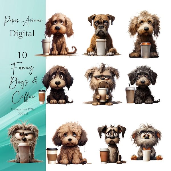 Funny Dogs PNG sublimation design funny Dog and coffee, Cute Dogs png, Funny Animal Clipart, Funny Dog PNG, Mug png, T shirt png, Funny Dog