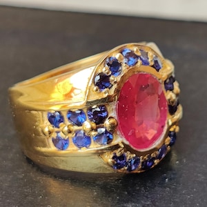 Men Silver Garnet Stone Ring , Silver Ruby Stone Ring , Men Red Stone Ring , Ottoman Style Handmade Ring , 925k Sterling Silver Ring