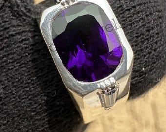 Amethyst-Herrenring | Sterling Silber, Februar Geburtsstein