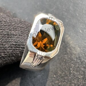 Natural Citrine Ring Sterling Silver | Handmade November Birthstone Ring | Yellow Gemstone Ring | Citrine Jewelry Gift for Her