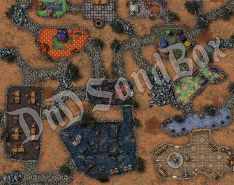 An Abandoned Ancient City Dungeon - Digitial DnD Map