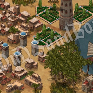 Desert City Map - DnD Digital Map - Roll 20 Dungeons and Dragons Town Map