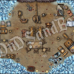 Ice Cave Battle Map - DnD Digital Map - Roll20 Dungeons and Dragons TTRPG Battle Map