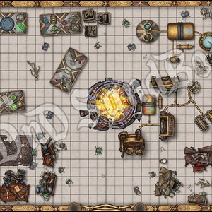 The Abandoned Workshop Battle Map DnD Digital Map Roll20 Dungeons and Dragons Battle Encounter Map image 1