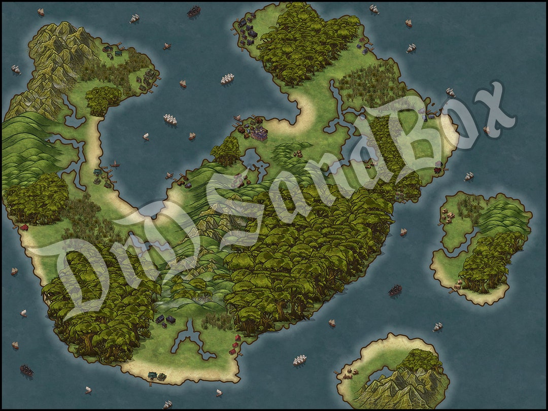 Vicastic Islands World Map Dnd Digital Map Roll20 Dungeons and Dragons 