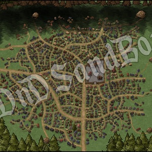 Trezaround Stadtplan - DnD Digitale Karte - Roll20 Dungeons and Dragons Stadt Karte
