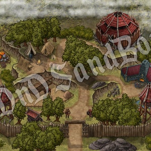 Bandit Camp Map - DnD Digital Map - Roll20 Dungeons and Dragons Battle Map