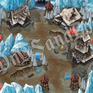 Mappa Ice Giant Camp - Mappa digitale DnD - Roll20 Mappa Dungeons and Dragons Battle