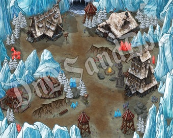 Ice Giant Camp Map - DnD Digital Map - Roll20 Dungeons and Dragons Battle Map