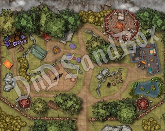 Mountain Bandit Camp Top Down - DnD Digital Map - Roll20 Dungeons and Dragons Battle Map
