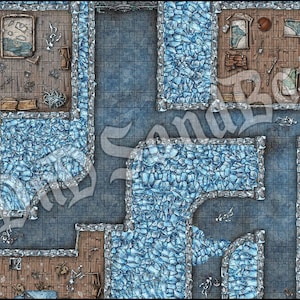 The Frozen City Dungeon - DnD Digital Map - Roll20 Dungeons and Dragons TTRPG Battle Map