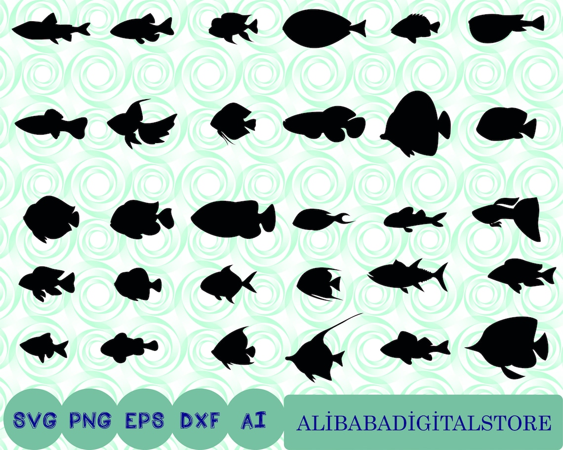 Fish SVG Bundle, Fish SVG, Fish Vector, Tropical Fish Svg, Fish ...
