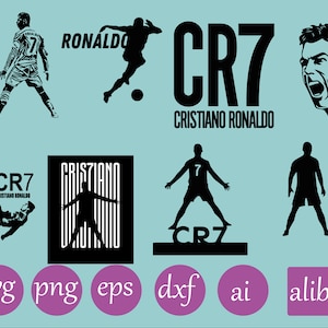 Cristiano Ronaldo Svg, Cr7 Svg, Cut File, silhouette, goat, ronaldo png, 7 svg