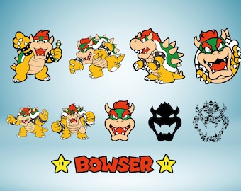 bowser svg, bowser png, monster svg, super mario svg, mario png, video game, bowser cut file