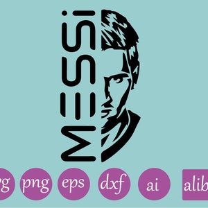Messi SVG, Cutting File, Png Eps Dxf Digital Clipart, Great for Viny Decals, Stickers, T-Shirts, Mugs & More! Craft Svg Design Files, Soccer