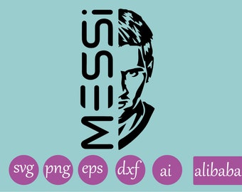 Messi SVG, Cutting File, Png Eps Dxf Digital Clipart, Great for Viny Decals, Stickers, T-Shirts, Mugs & More! Craft Svg Design Files, Soccer