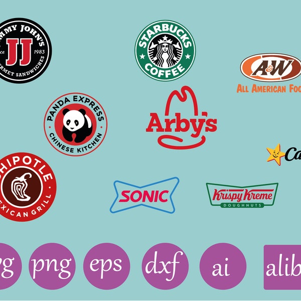 Fast-food SVG  - Svg Png Dxf - Cricut - Silhouette | Great for Stickers, T-shirts, Mugs and More! Restaurant - Craft Files