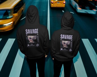 Sudadera con capucha con diseño de anime genial, sudadera con capucha otaku, gráfico de anime, ropa de calle