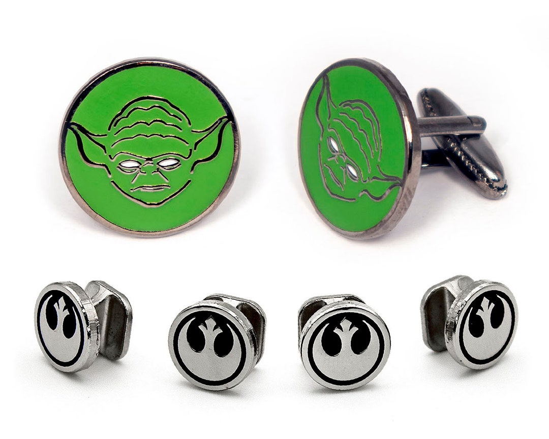 Star Wars Tuxedo Studs Yoda Cufflinks Jedi Men's Jewelry Etsy