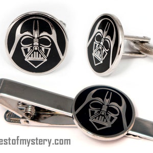 Star Wars Cufflinks, Darth Vader Tie Clip, Sith Men's Jewelry, Tie Bar Tack Groomsmen Wedding Gift, Grooms Best Man Gifts