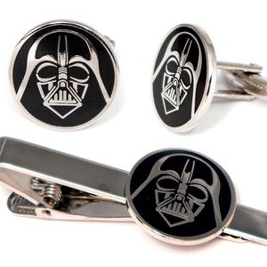 Star Wars Cufflinks, Darth Vader Tie Clip, Groomsmen Gift Set