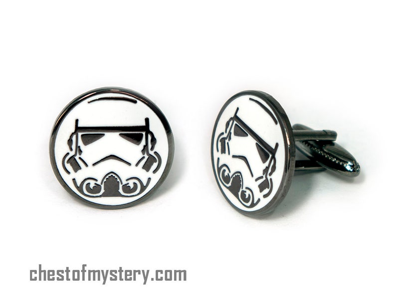 Star Wars Cufflinks, Stormtrooper Tie Clip, Sith Men's Jewelry, Tie Bar Tack Groomsmen Wedding Gift, Grooms Best Man Gifts Cufflinks