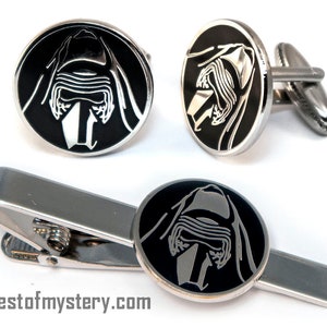 Star Wars Cufflinks, Kylo Ren Tie Clip, Darth Sith Men's Jewelry, Tie Bar Tack Groomsmen Wedding Gift, Grooms Best Man Gifts