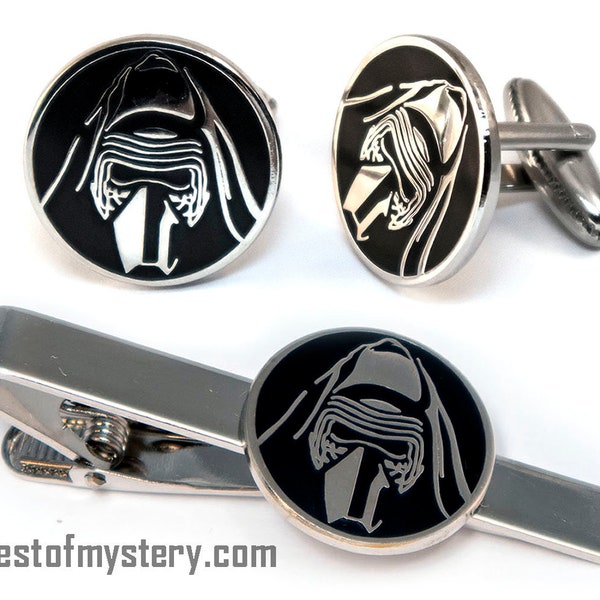 Star Wars Cufflinks, Kylo Ren Tie Clip, Darth Sith Men's Jewelry, Tie Bar Tack Groomsmen Wedding Gift, Grooms Best Man Gifts