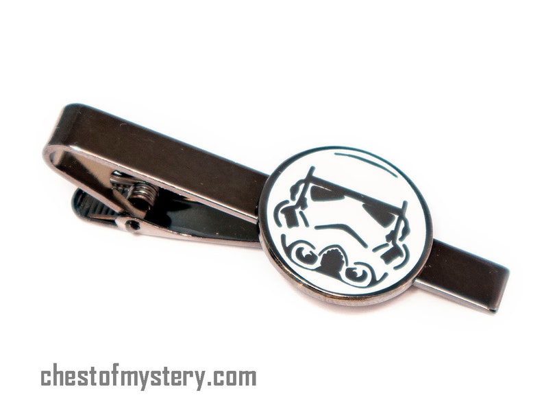 Star Wars Cufflinks, Stormtrooper Tie Clip, Sith Men's Jewelry, Tie Bar Tack Groomsmen Wedding Gift, Grooms Best Man Gifts Tie Clip