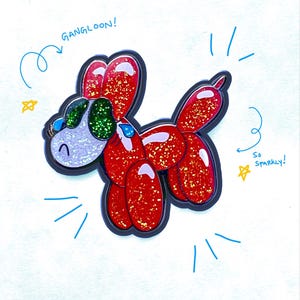 Gangle Balloon Dog - TADC Enamel Pin Glitter Pin