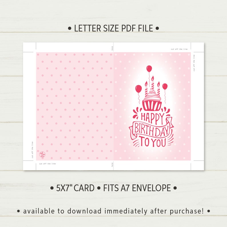 Birthday Greeting Card, Happy Birthday to You, Printable Card / Instant ...