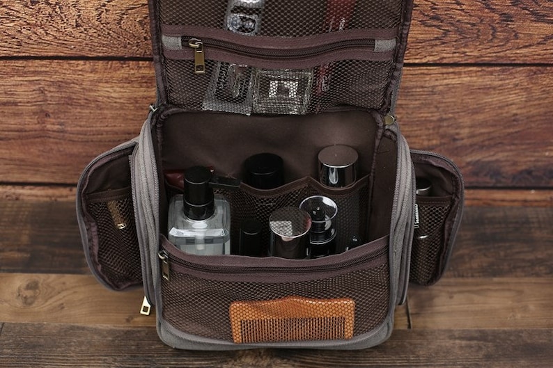 Personalized Groomsmen Toiletry Bag Hanging Canvas Dopp Kit Etsy