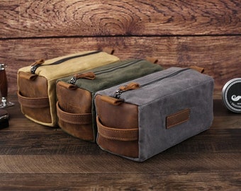 Personalized Canvas Dopp Kit Bag, Groomsmen Gift