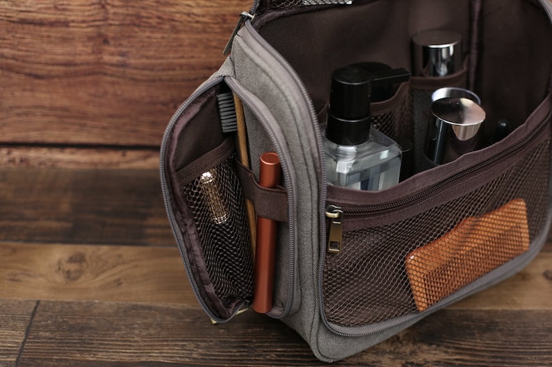 Personalized Groomsmen Toiletry Bag Hanging Canvas Dopp Kit Etsy