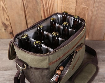 Groomsmen Gift Bag, Personalized Groomsmen Beer Cooler Bag, Insulated Beer Cooler Bag, Custom Canvas Lunch Bag, Father's Day Gift for Him